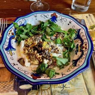 Ricotta Gnudi with Mushroom Walnut Sauce