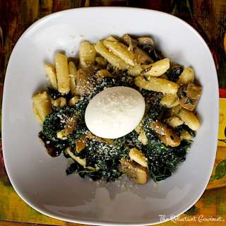 Cavatelli Pasta with Mushrooms – Kale – Soft Boiled Eggs