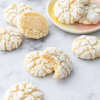Chewy Lemon Almond Crinkle Cookies