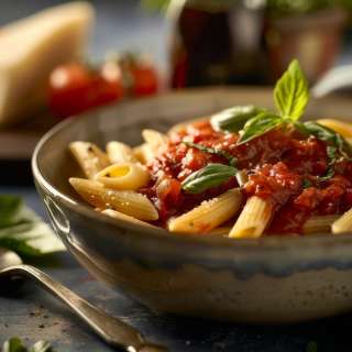 Penne Pasta with Genovese Sauce Recipe