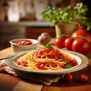 Spaghetti with Tomato Caper Sauce
