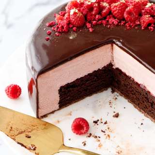 Chocolate Raspberry Mousse Cake