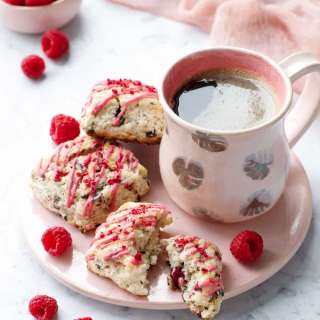 Dark Chocolate and Raspberry Cream Scones