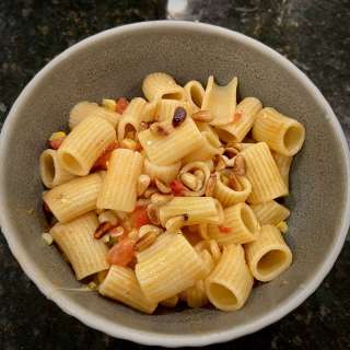 Tomato, Mozzarella, Corn Pasta