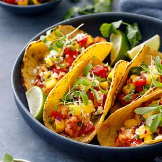 Quick Shrimp Tacos with Mango Salsa
