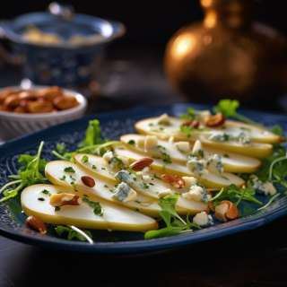 Seasonal French Pears, Mesclun, Cashews and Gorgonzola