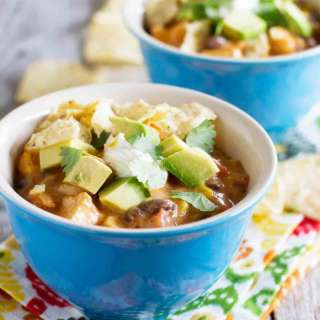 Slow Cooker Chicken and Cheese Enchilada Soup