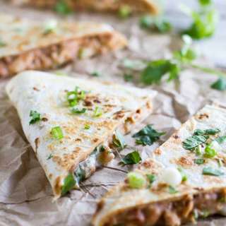 Chicken Quesadilla with Refried Beans