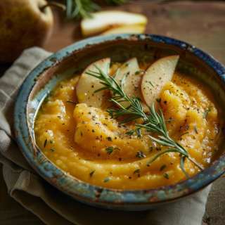 Puree of Butternut Squash with Pear and Rosemary