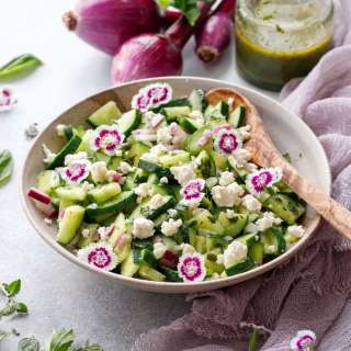 Cucumber & Feta Salad with Herb Vinaigrette