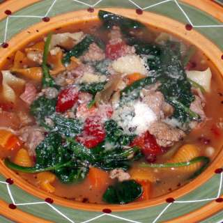 Sausage and Spinach Soup with Pasta
