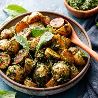 Roasted Potatoes with Arugula Chimichurri