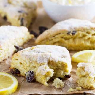 Lemon Scones with Nutmeg and Cherries