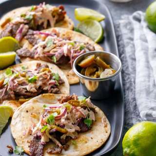 Steak Street Tacos with Chipotle Lime Coleslaw