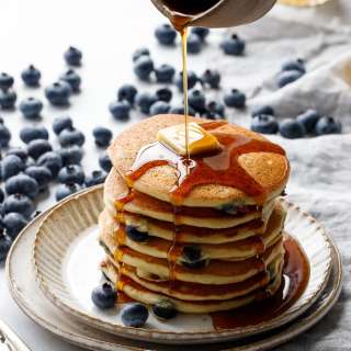 Blueberry Sourdough Pancakes