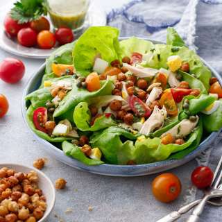 Next Level Niçoise Salad with Crispy Chickpeas and Caper Vinaigrette