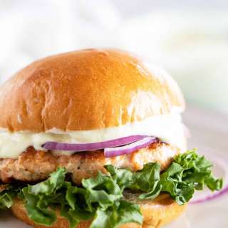 Salmon Burgers with Ginger Wasabi Mayo