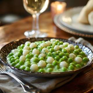 Classic Creamy Peas with Pearl Onion