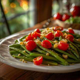 String Beans with Sauteed Tomatoes & Garlic