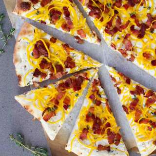 Bacon and Spiralized Butternut Squash Pizza