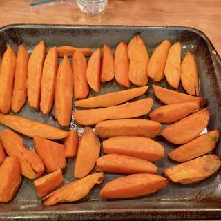 Roasted Sweet Potatoes with apples and Maple-Sage Butter