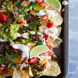 Sheet Pan Steak Nachos Supreme