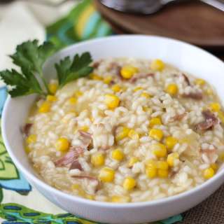 Corn and Prosciutto Risotto
