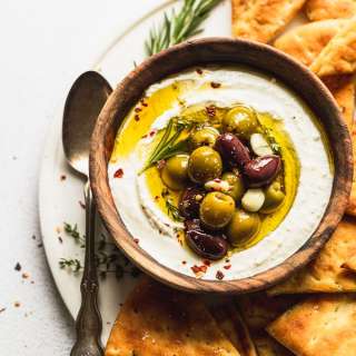 Whipped Feta with Marinated Olives