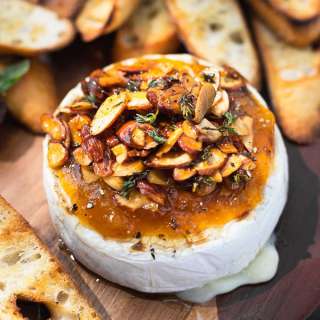 Apricot, Almond, and Thyme Grilled Brie