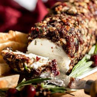 Homemade Cranberry Goat Cheese Log