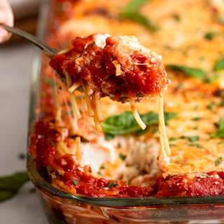 Cheesy Vegetarian Baked Spaghetti
