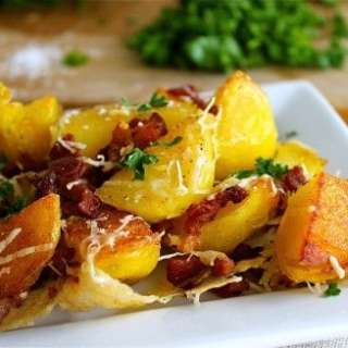 Oven Roasted Potatoes with Bacon and Parmesan