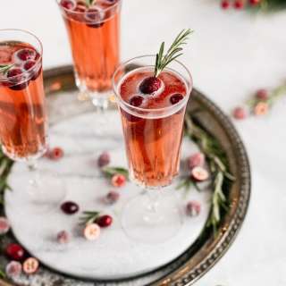 Festive Cranberry Rosemary Prosecco Cocktail