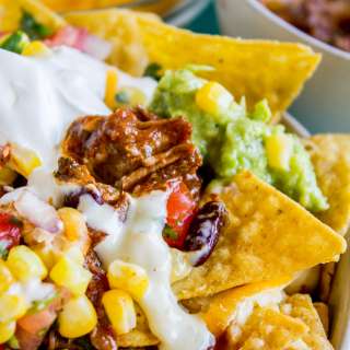 Ultimate Chili Nachos with Queso and Guacamole
