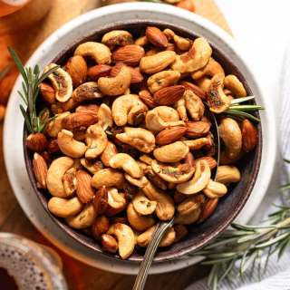 Roasted Sweet and Spicy Nuts with Rosemary