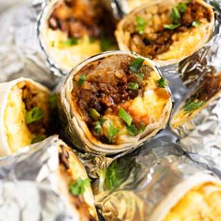 Vegetarian Breakfast Burritos (Freezer Friendly)