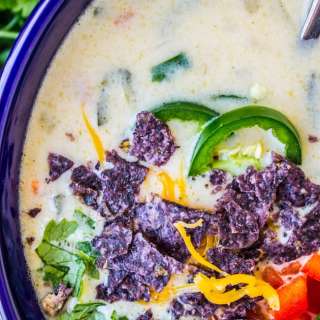 Easy Queso Dip Potato Soup