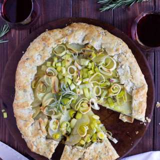 Potato, Leek, and Rosemary Galette with Pistachio Crust