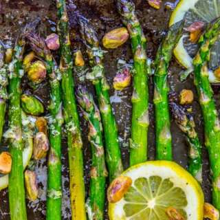 Lemon Asparagus with Pistachios