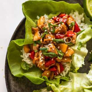 Teriyaki Jackfruit Lettuce Wraps (Vegan)