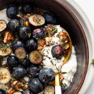 Cottage Cheese Snack Bowl with Blueberries