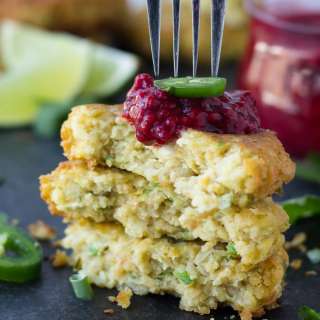 Chickpea Fritters with Jalapeño Raspberry Sauce