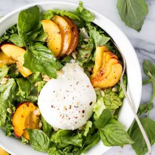 Nectarine Burrata Basil Salad