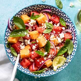 15-Minute Melon Salad with Feta and Basil
