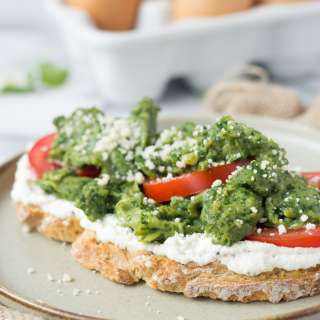 Spinach Eggs and Ricotta Toast
