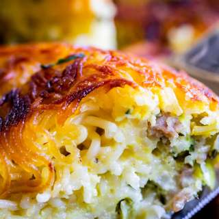 Easy 30-Minute Pasta Frittata with Sausage and Parmesan