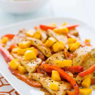 Mango Chili Garlic Tofu Stir Fry
