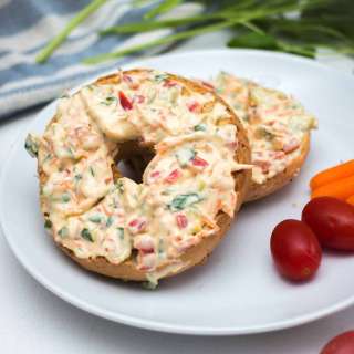 Veggie-Filled Cream Cheese Bagel Spread