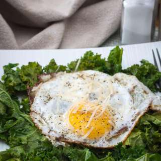 Fried Eggs on Kale bed