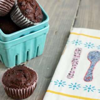 Whole Wheat Chocolate Cherry Muffins